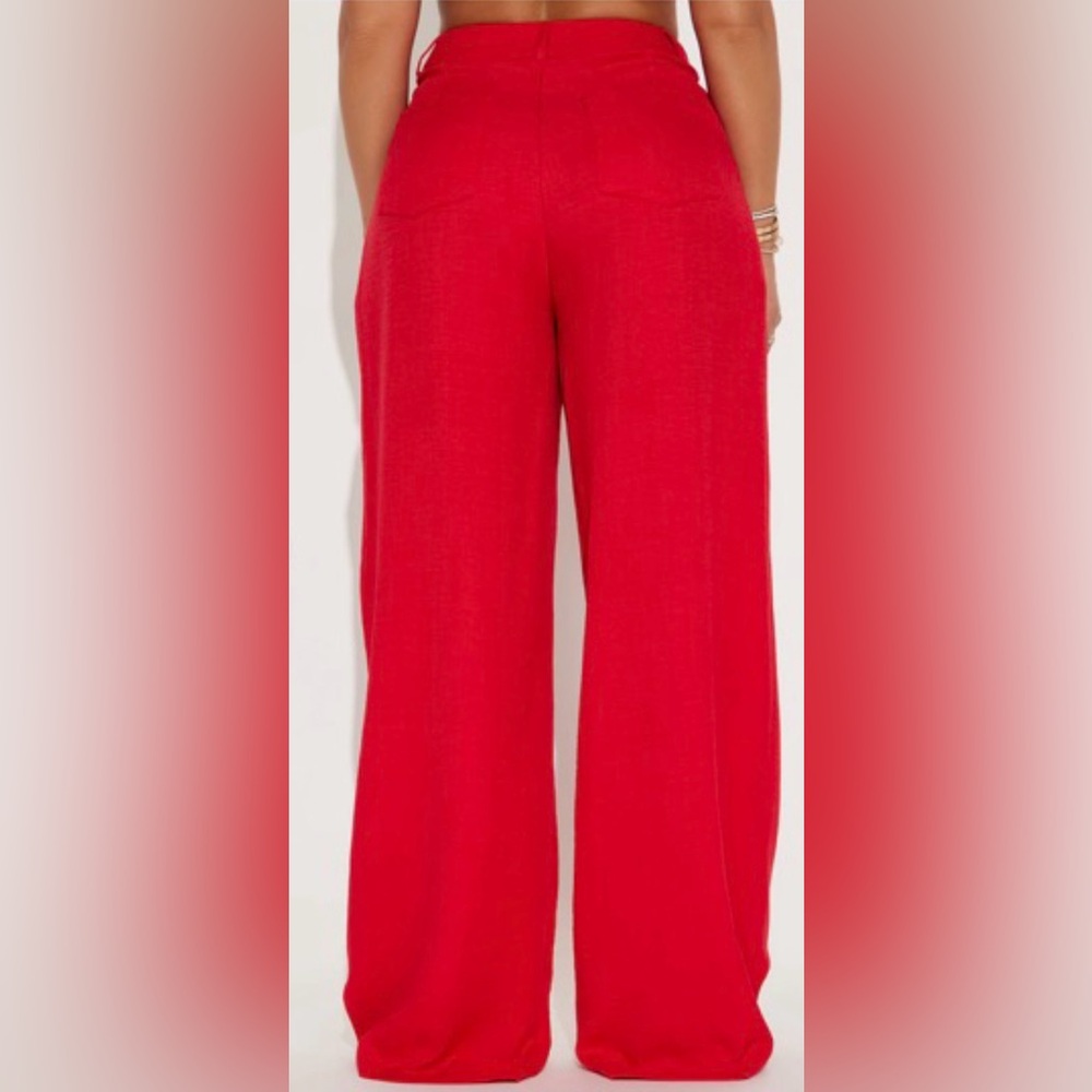 Fashion Nova Bold Red Wide-Leg Pants - Picture 2 of 2